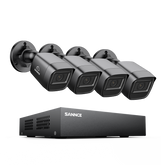 1080P 8-Channel Wired Security DVR System with 4pcs 2MP Outdoor Bullet CCTV Cameras, Smart Human / Vehicle / Motion Detection